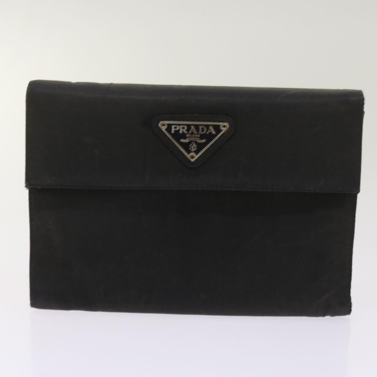 PRADA Wallet Leather nylon 11 pieces Black Auth bs12980