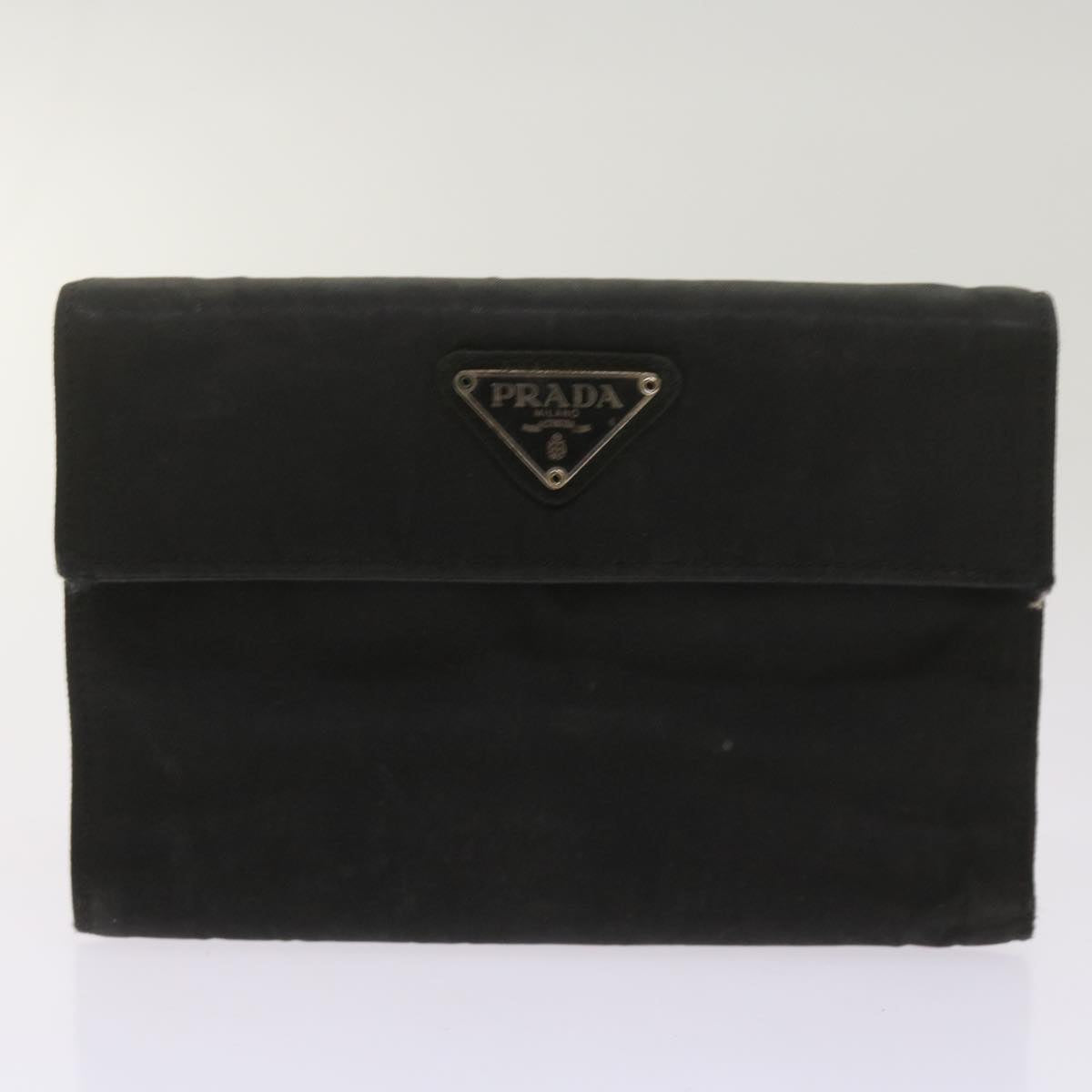 PRADA Wallet Leather nylon 11 pieces Black Auth bs12980