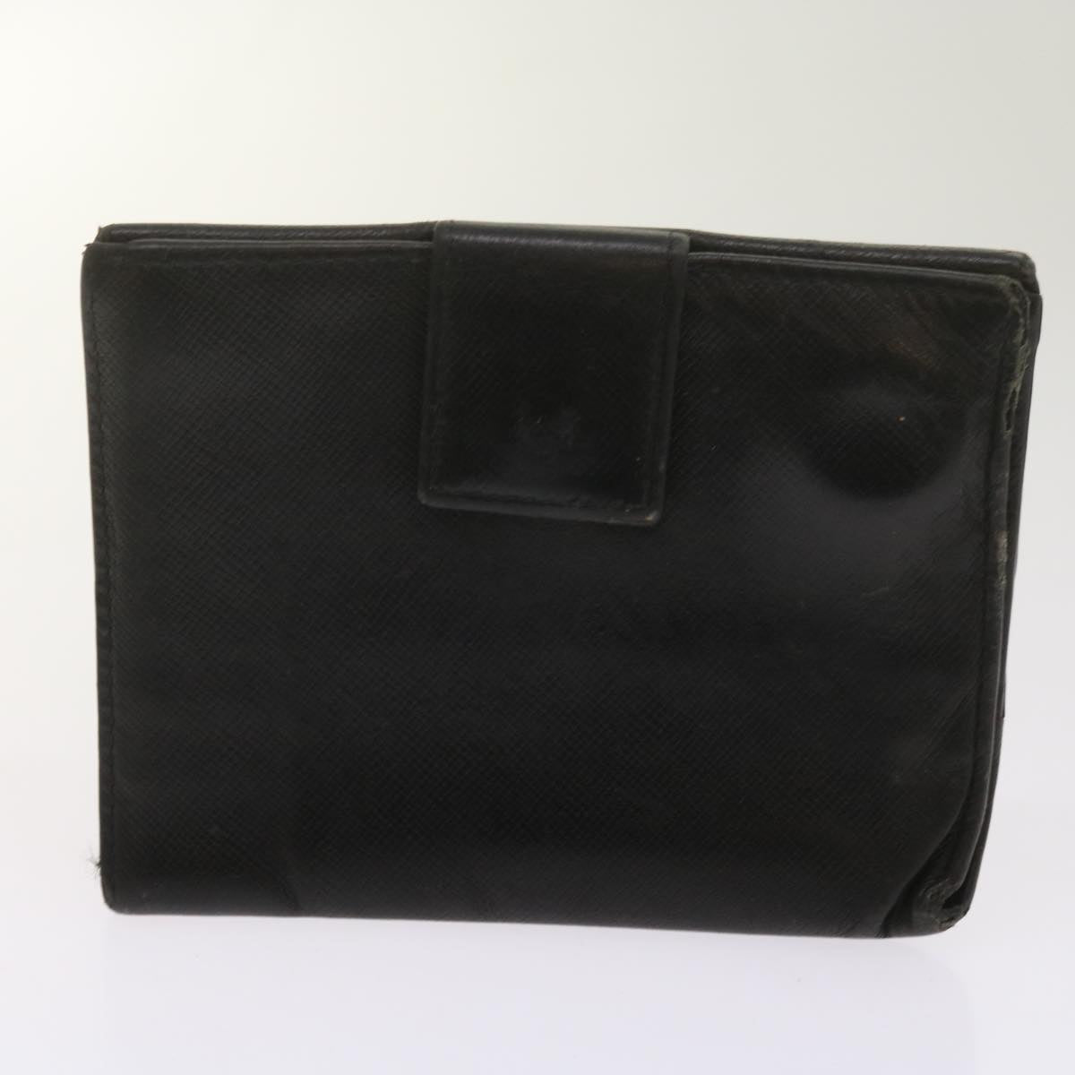 PRADA Wallet Leather nylon 11 pieces Black Auth bs12980