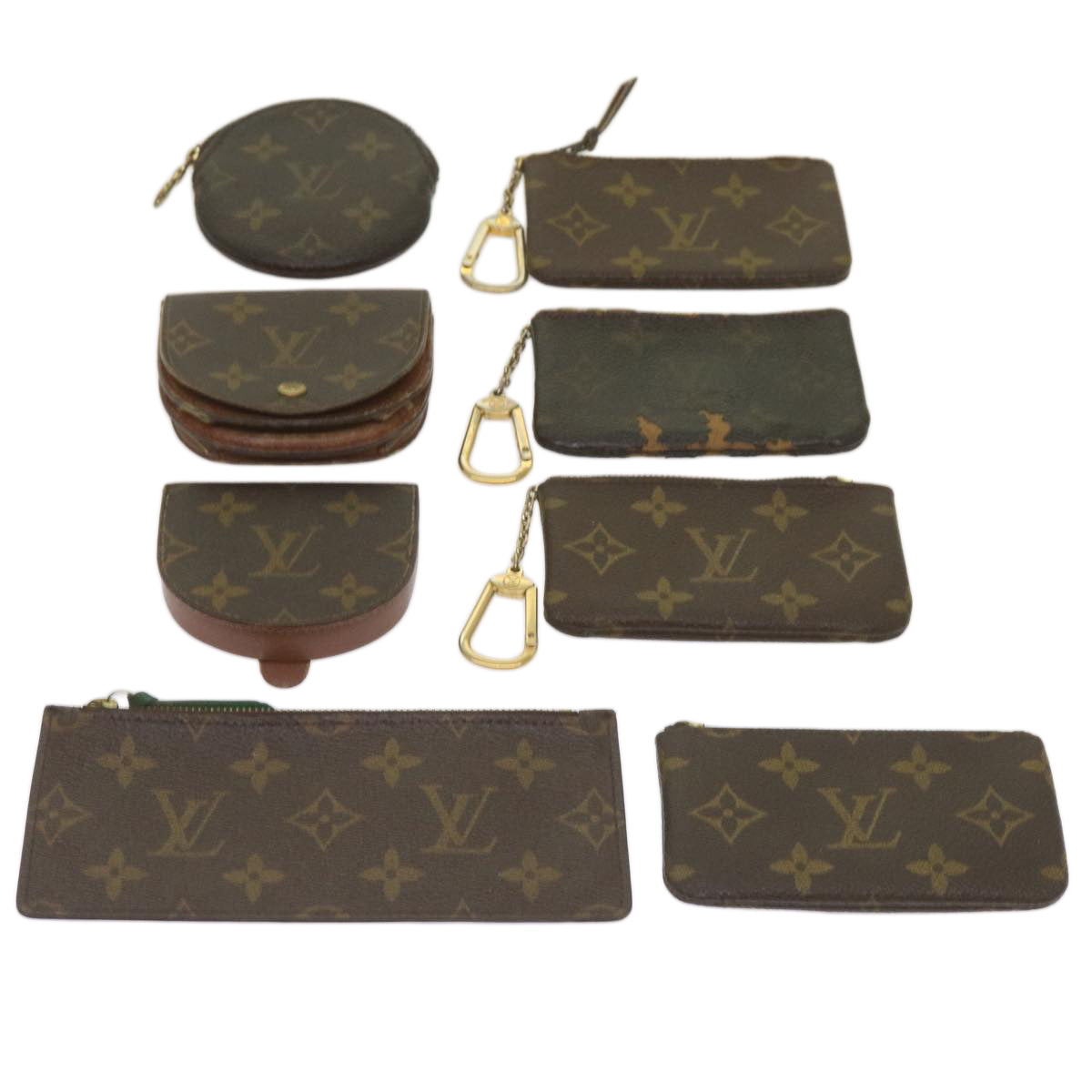 LOUIS VUITTON Monogram Coin Purse 8Set LV Auth bs12995