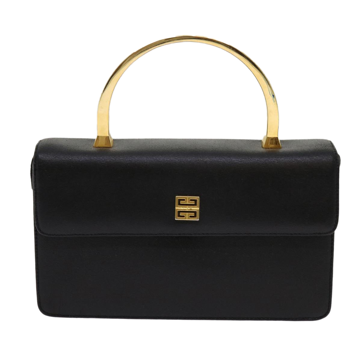 GIVENCHY Hand Bag Leather Black Auth bs13052