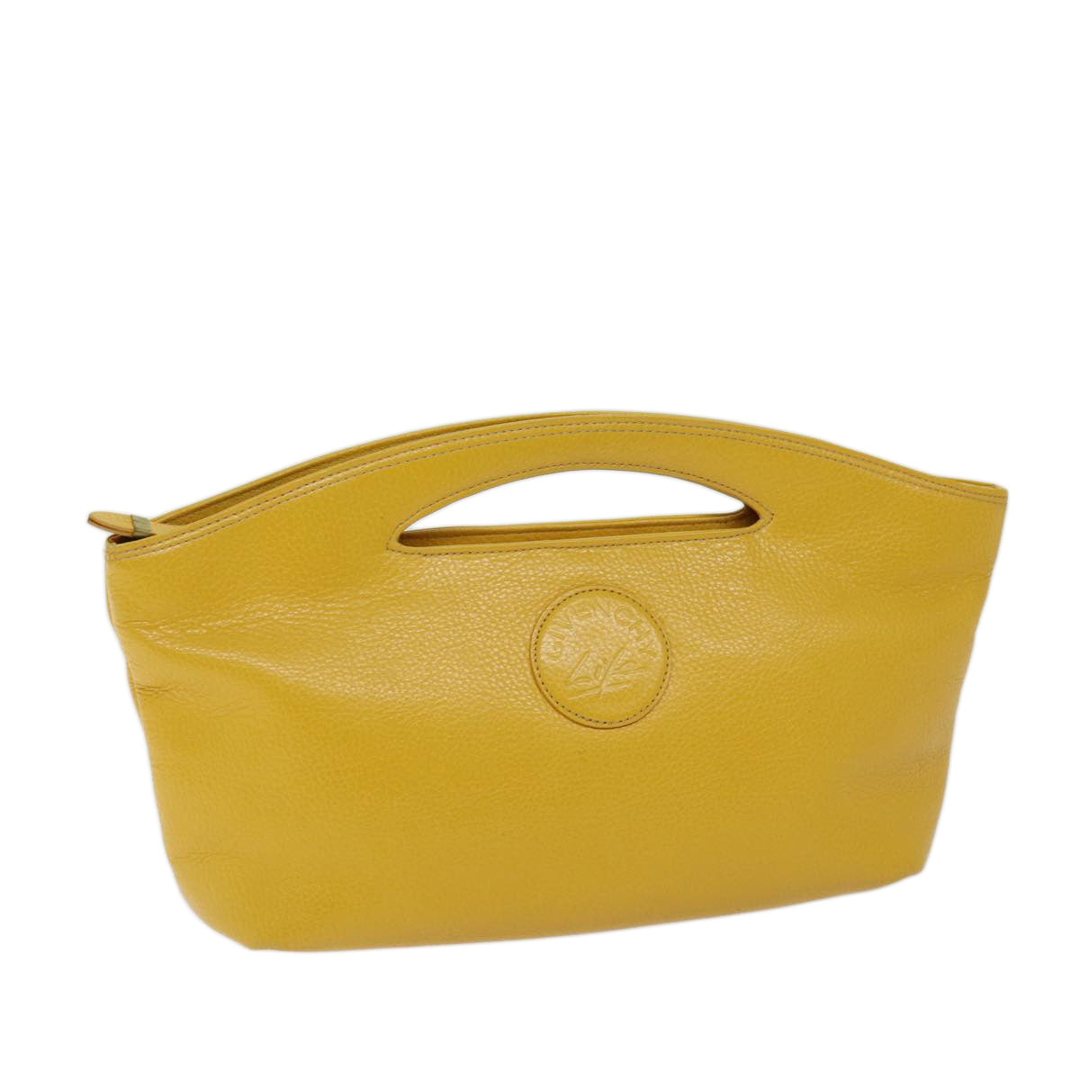 GIVENCHY Hand Bag Leather Yellow Auth bs13121