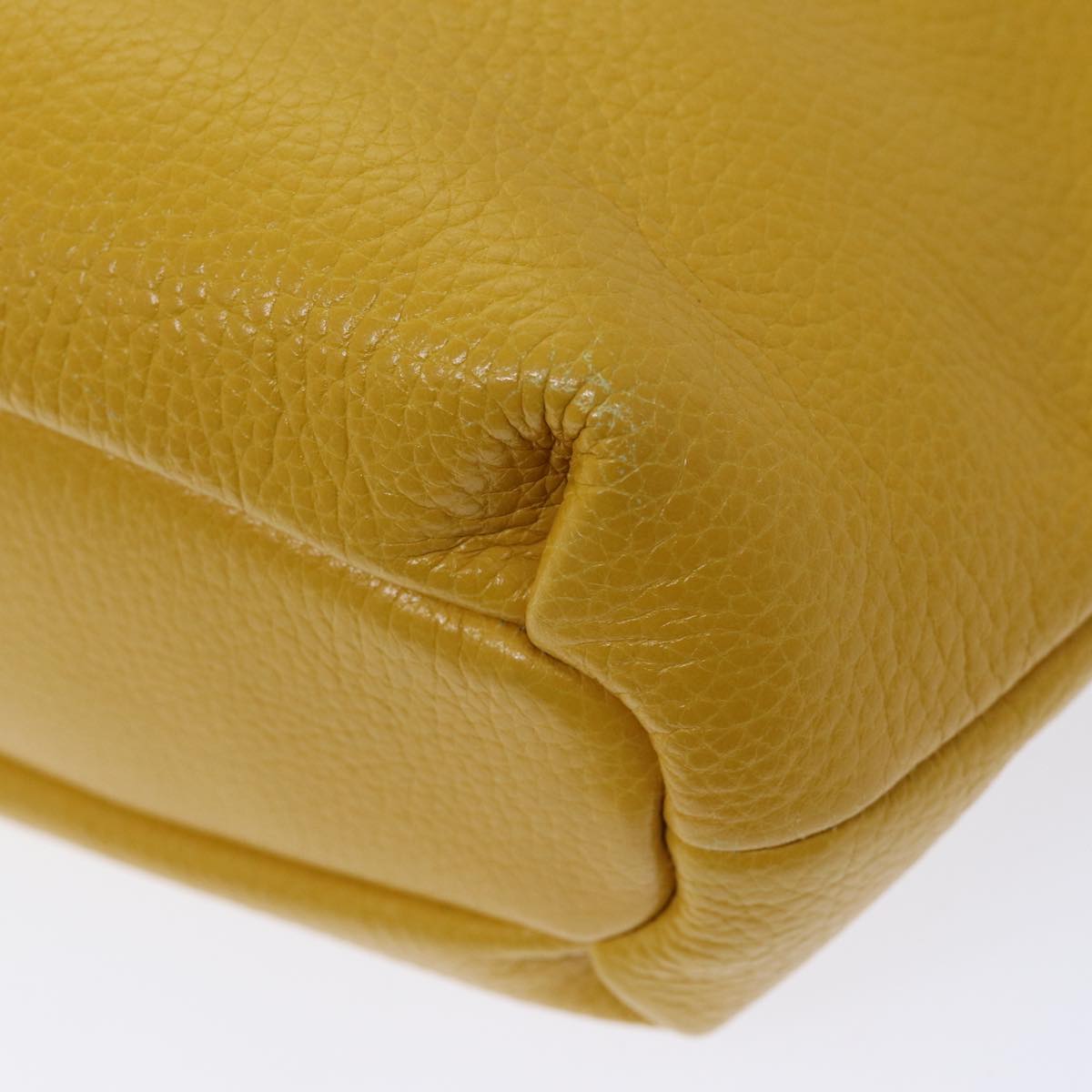 GIVENCHY Hand Bag Leather Yellow Auth bs13121