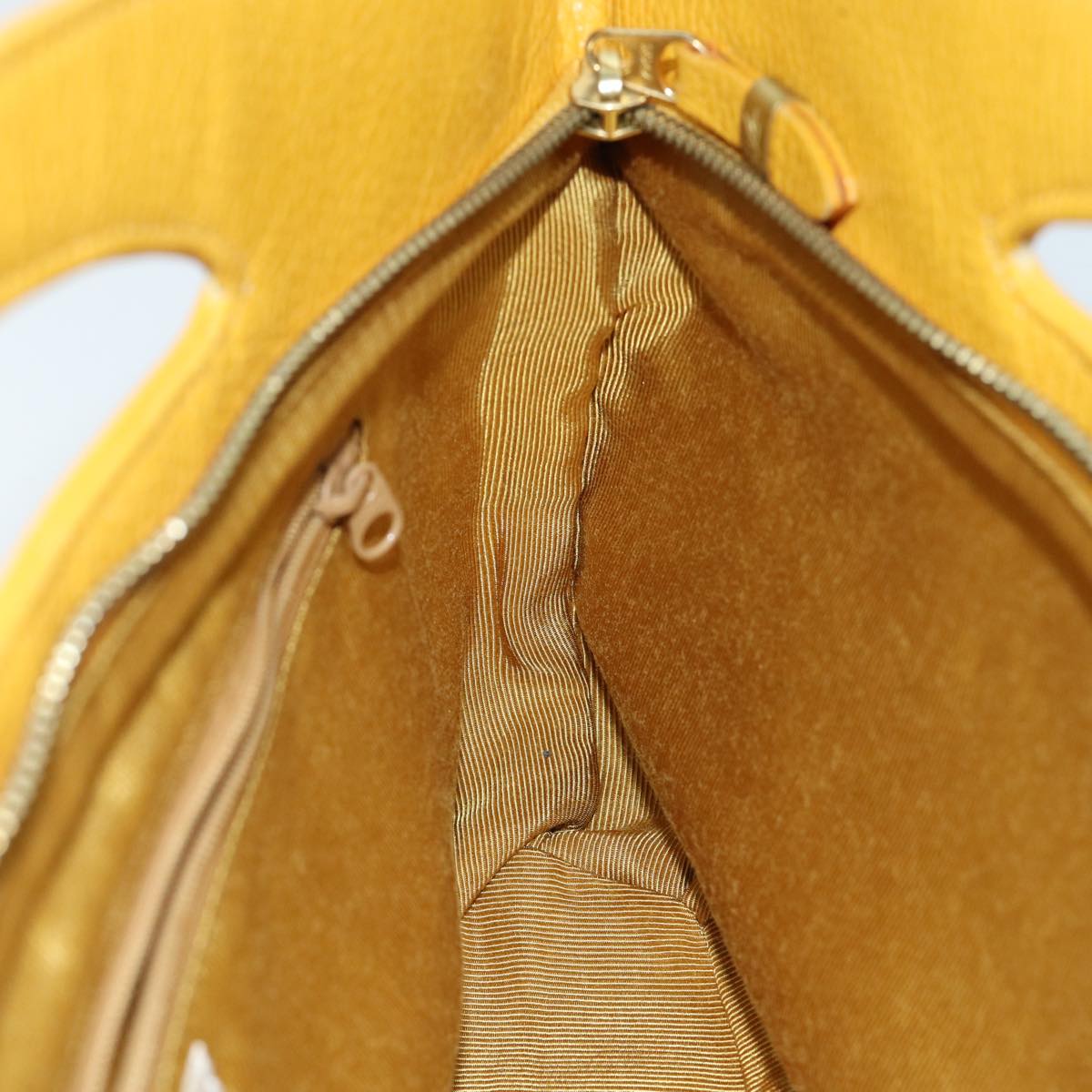 GIVENCHY Hand Bag Leather Yellow Auth bs13121