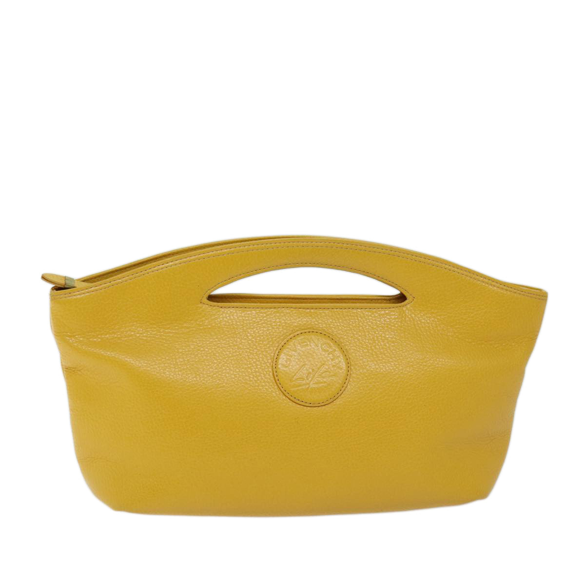 GIVENCHY Hand Bag Leather Yellow Auth bs13121