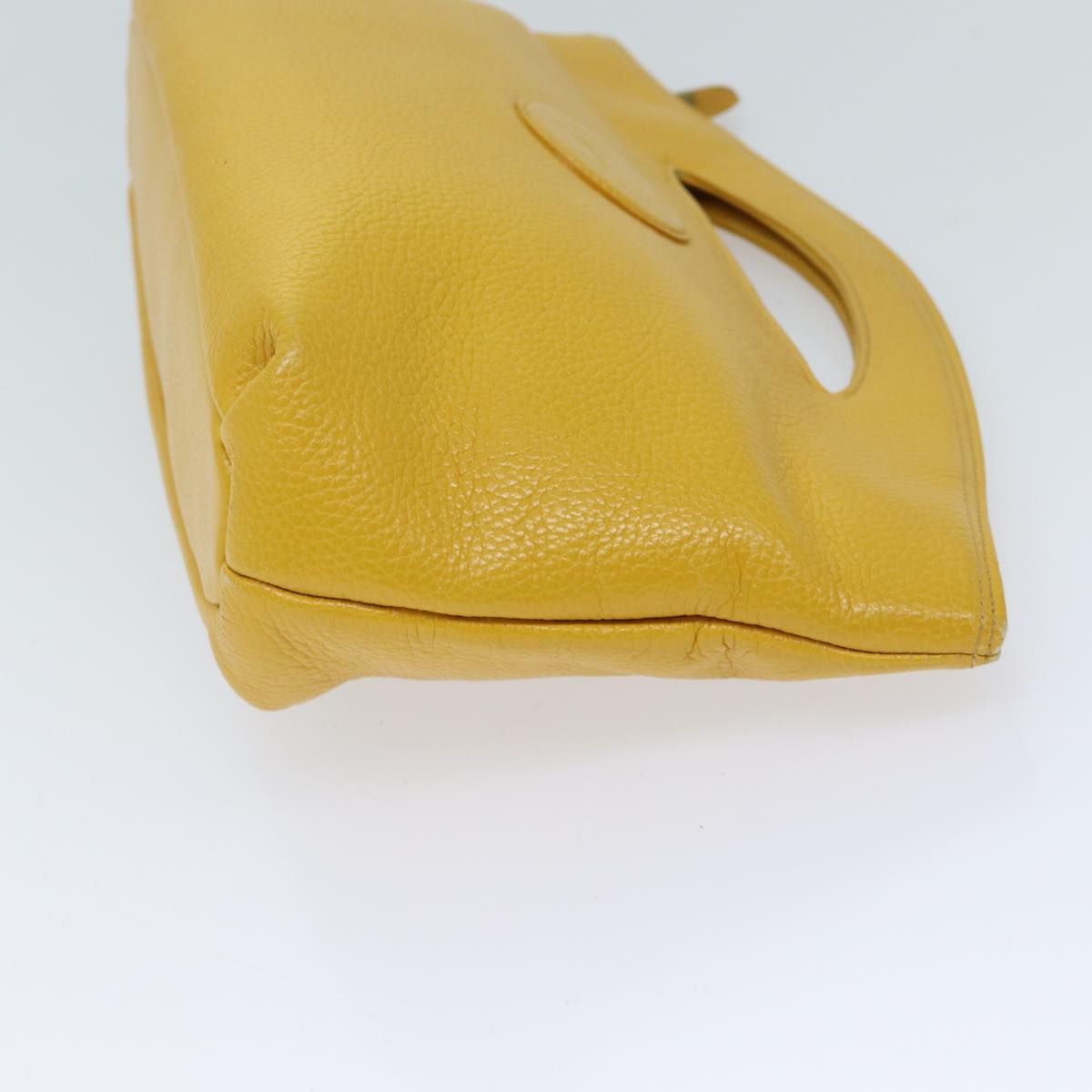 GIVENCHY Hand Bag Leather Yellow Auth bs13121