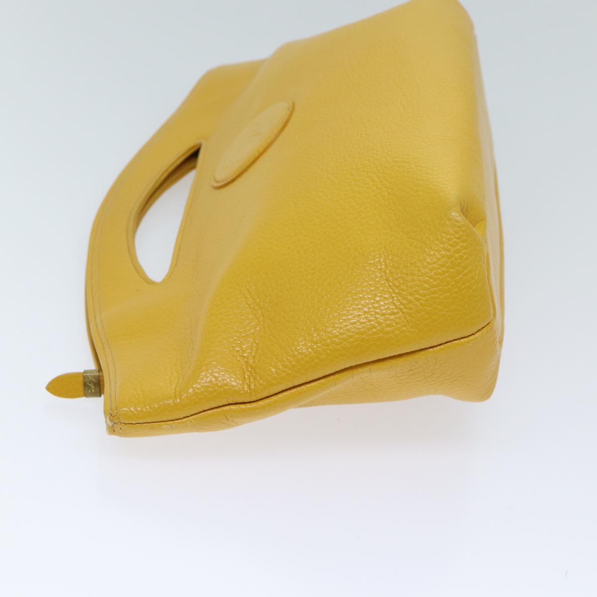 GIVENCHY Hand Bag Leather Yellow Auth bs13121