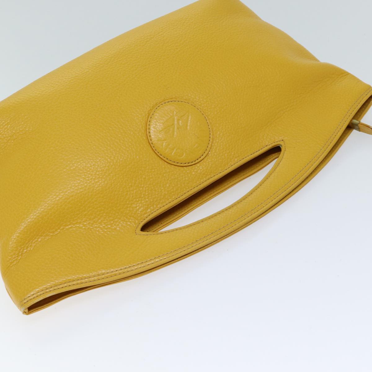 GIVENCHY Hand Bag Leather Yellow Auth bs13121