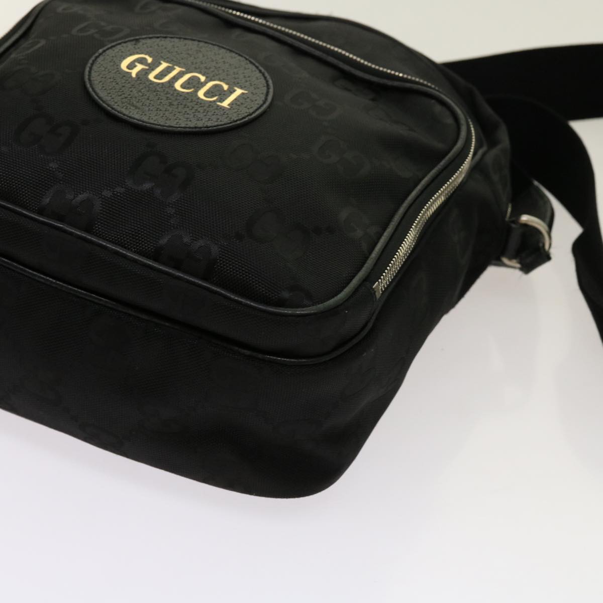 GUCCI GG Canvas Shoulder Bag Black 625858 Auth bs13139