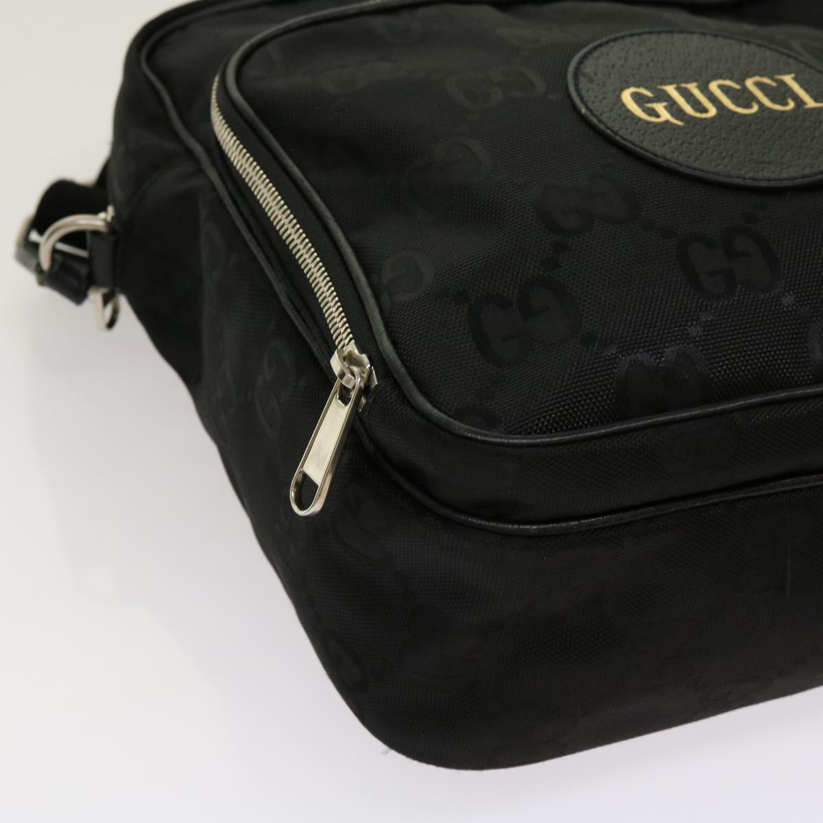 GUCCI GG Canvas Shoulder Bag Black 625858 Auth bs13139