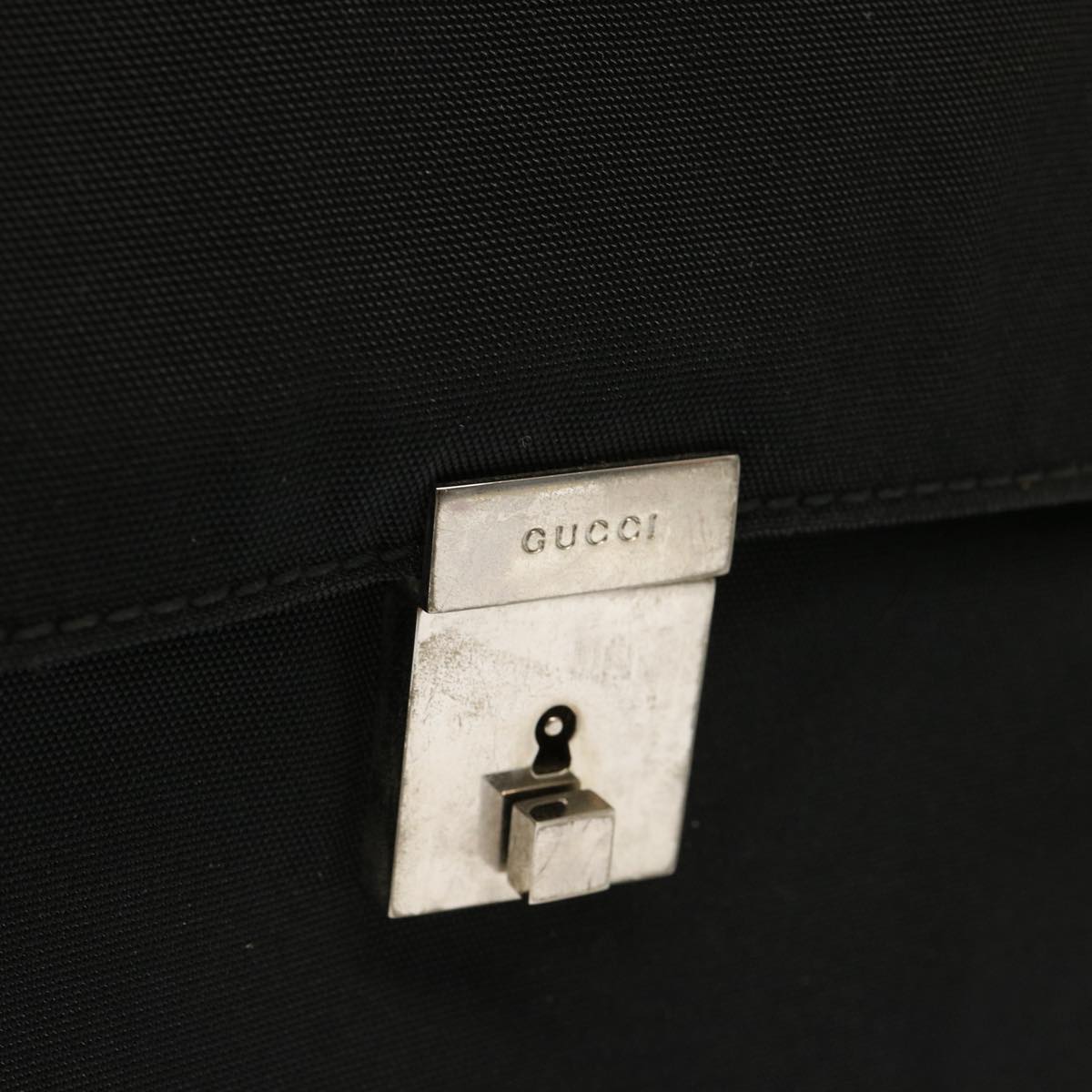 GUCCI Hand Bag Nylon Black Auth bs13178