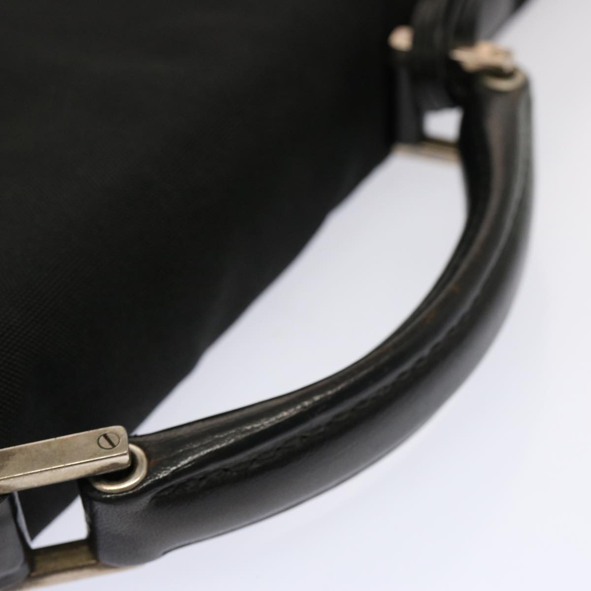 GUCCI Hand Bag Nylon Black Auth bs13178