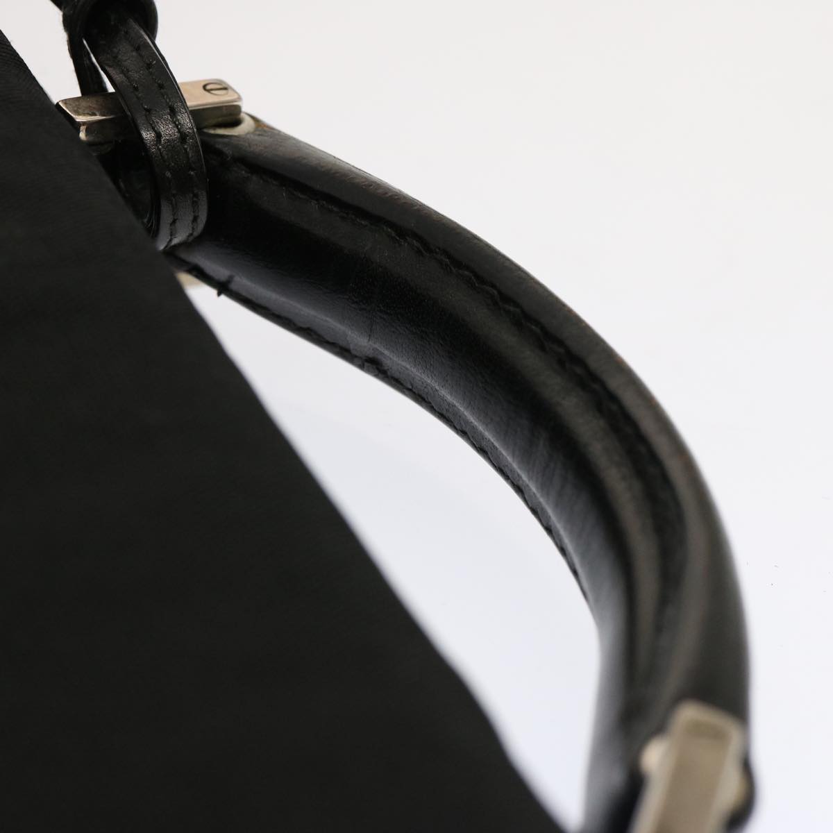 GUCCI Hand Bag Nylon Black Auth bs13178