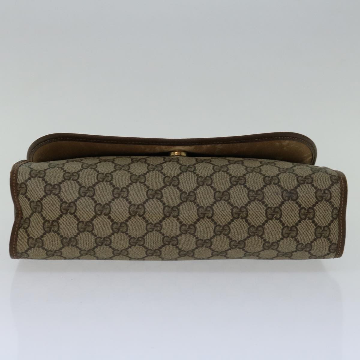 GUCCI GG Supreme Web Sherry Line Clutch Bag Beige Green 89 01 031 Auth bs13255