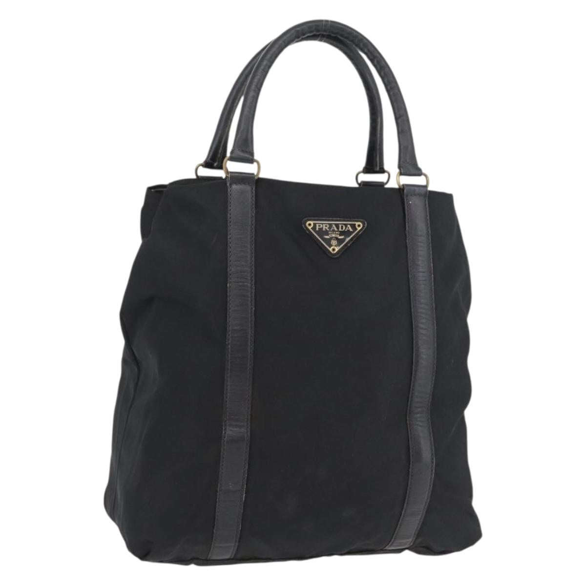 PRADA Hand Bag Nylon Black Auth bs13283