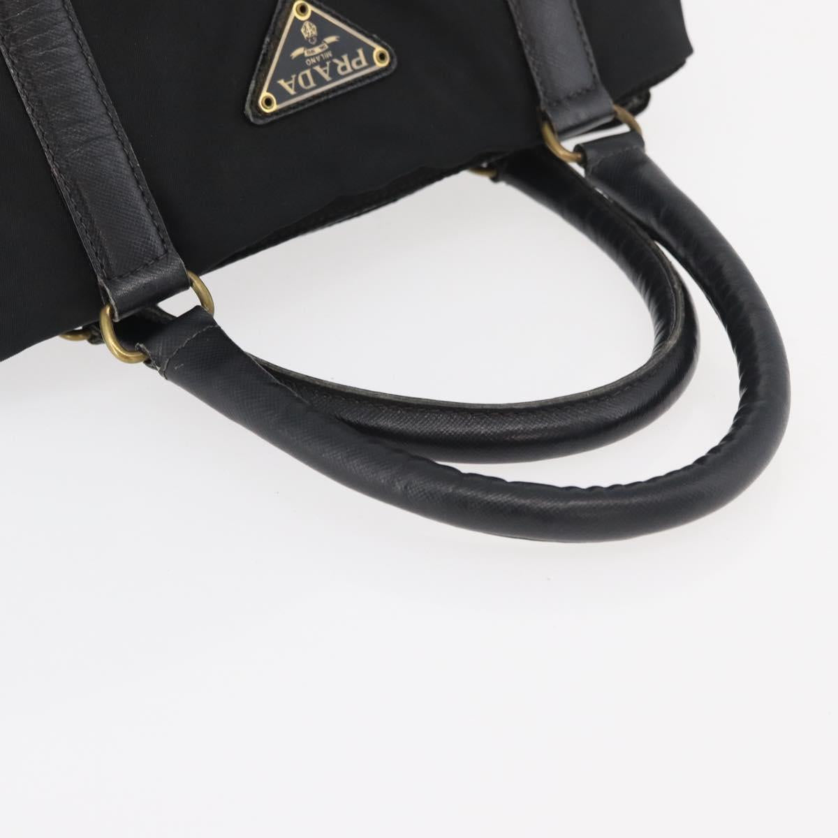 PRADA Hand Bag Nylon Black Auth bs13283