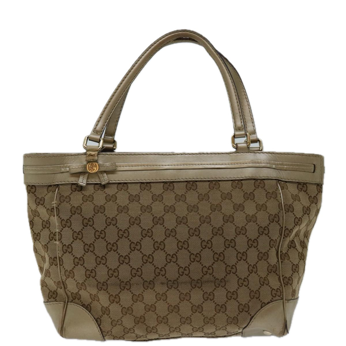 GUCCI GG Canvas Tote Bag Beige 257061 Auth bs13303