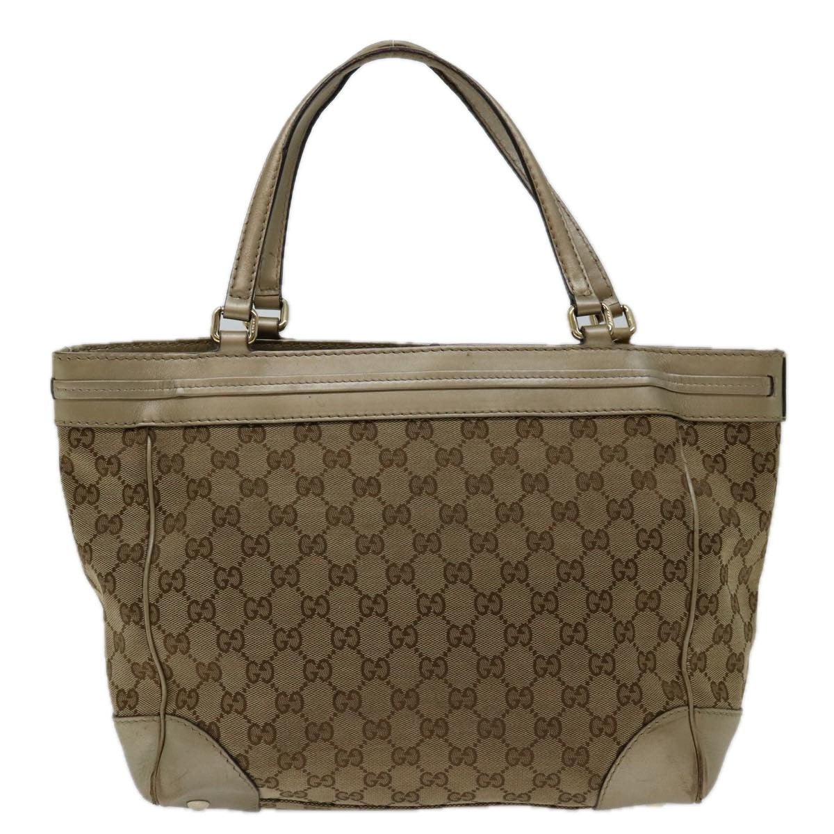 GUCCI GG Canvas Tote Bag Beige 257061 Auth bs13303