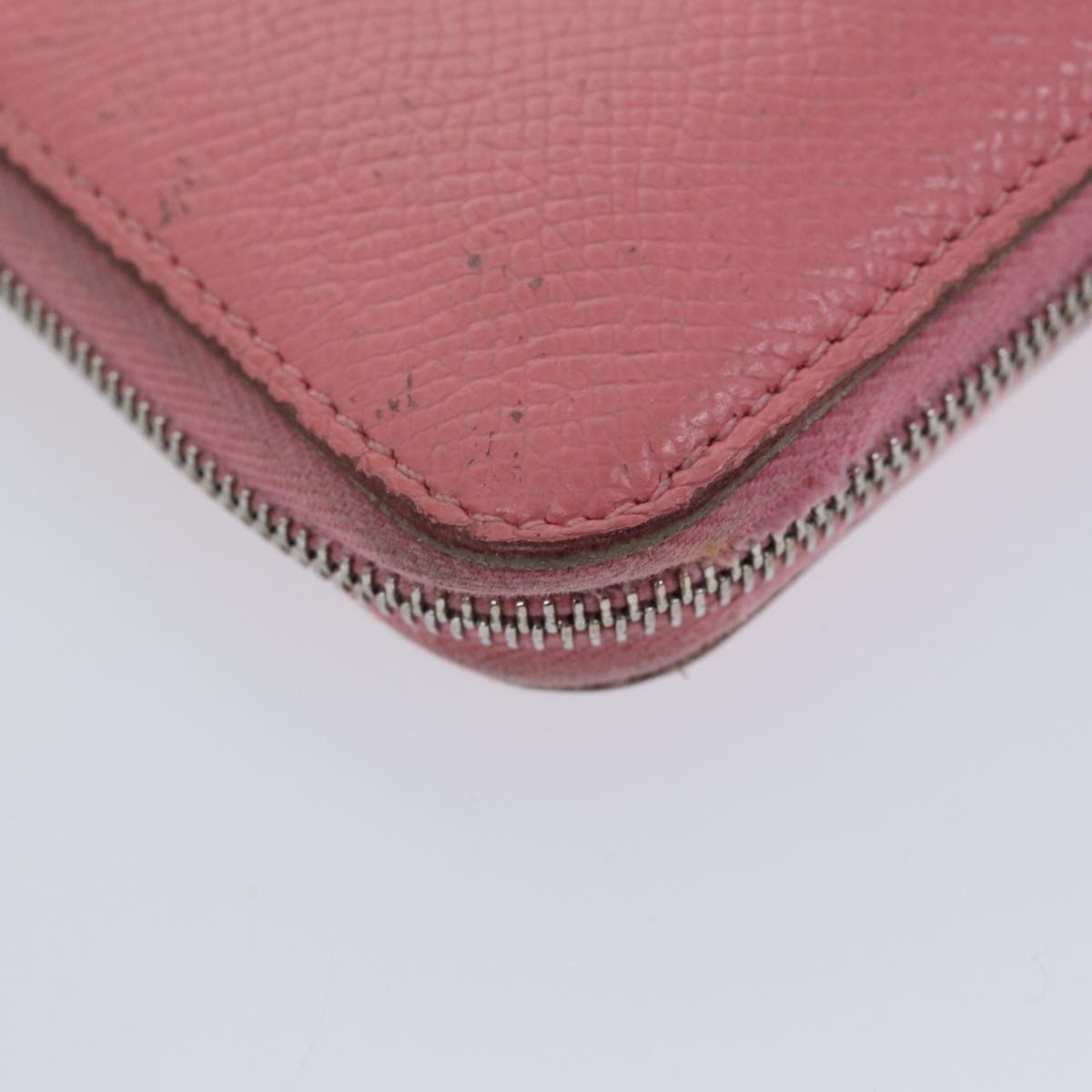 HERMES AzapSilk Incompact Wallet Leather Pink Auth bs13335