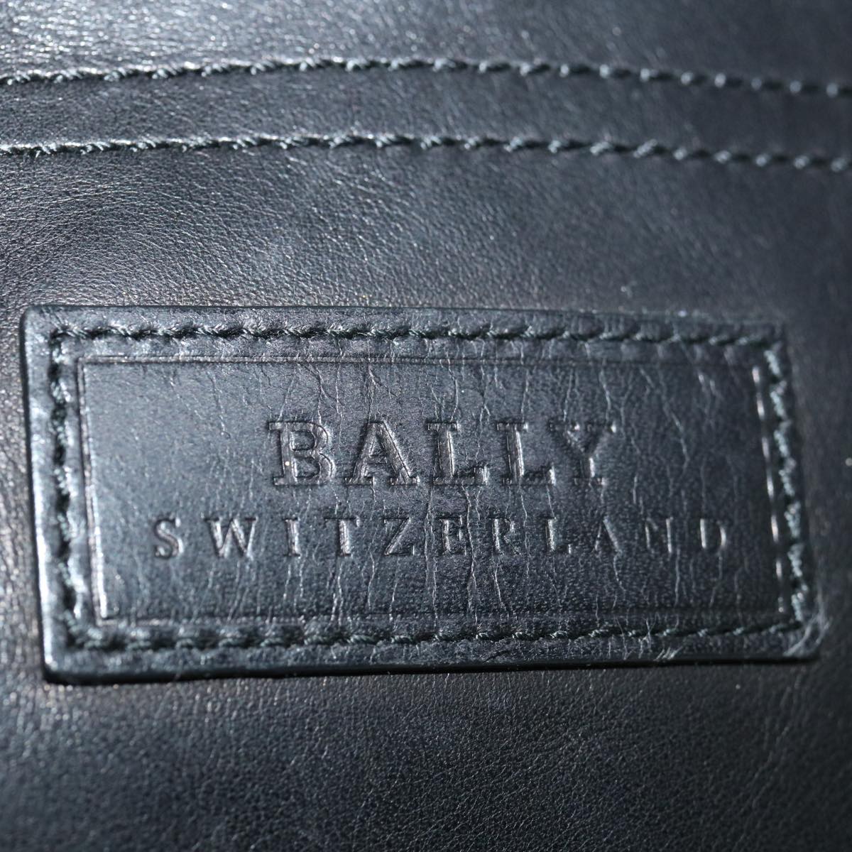 BALLY Shoulder Bag Leather Black Auth bs13347