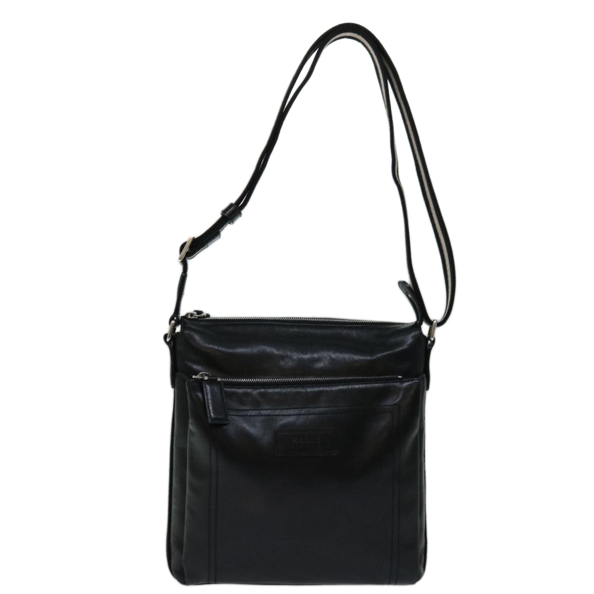 BALLY Shoulder Bag Leather Black Auth bs13347