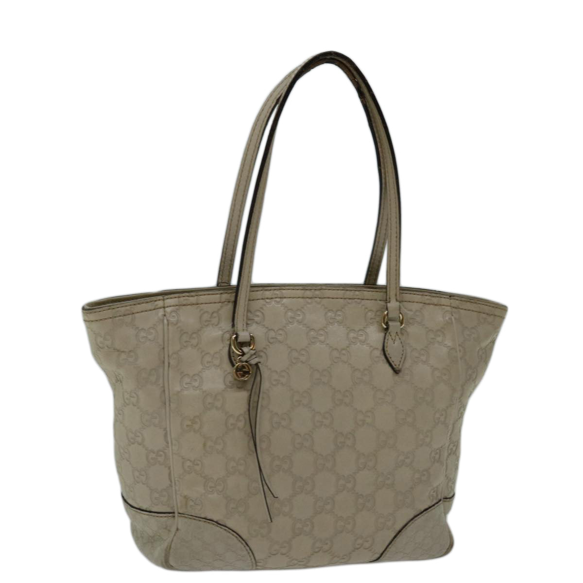 GUCCI GG Canvas Guccissima Tote Bag White 353119 Auth bs13350