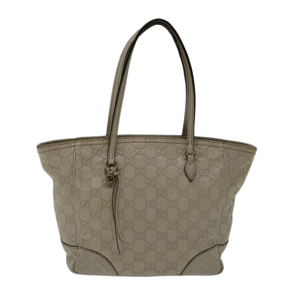 GUCCI GG Canvas Guccissima Tote Bag White 353119 Auth bs13350