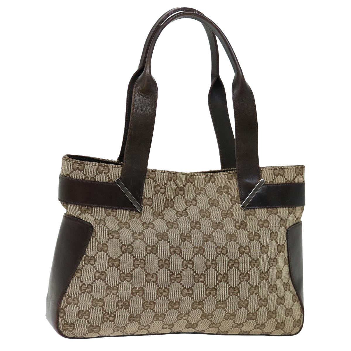 GUCCI GG Canvas Hand Bag Beige 73983 Auth bs13381