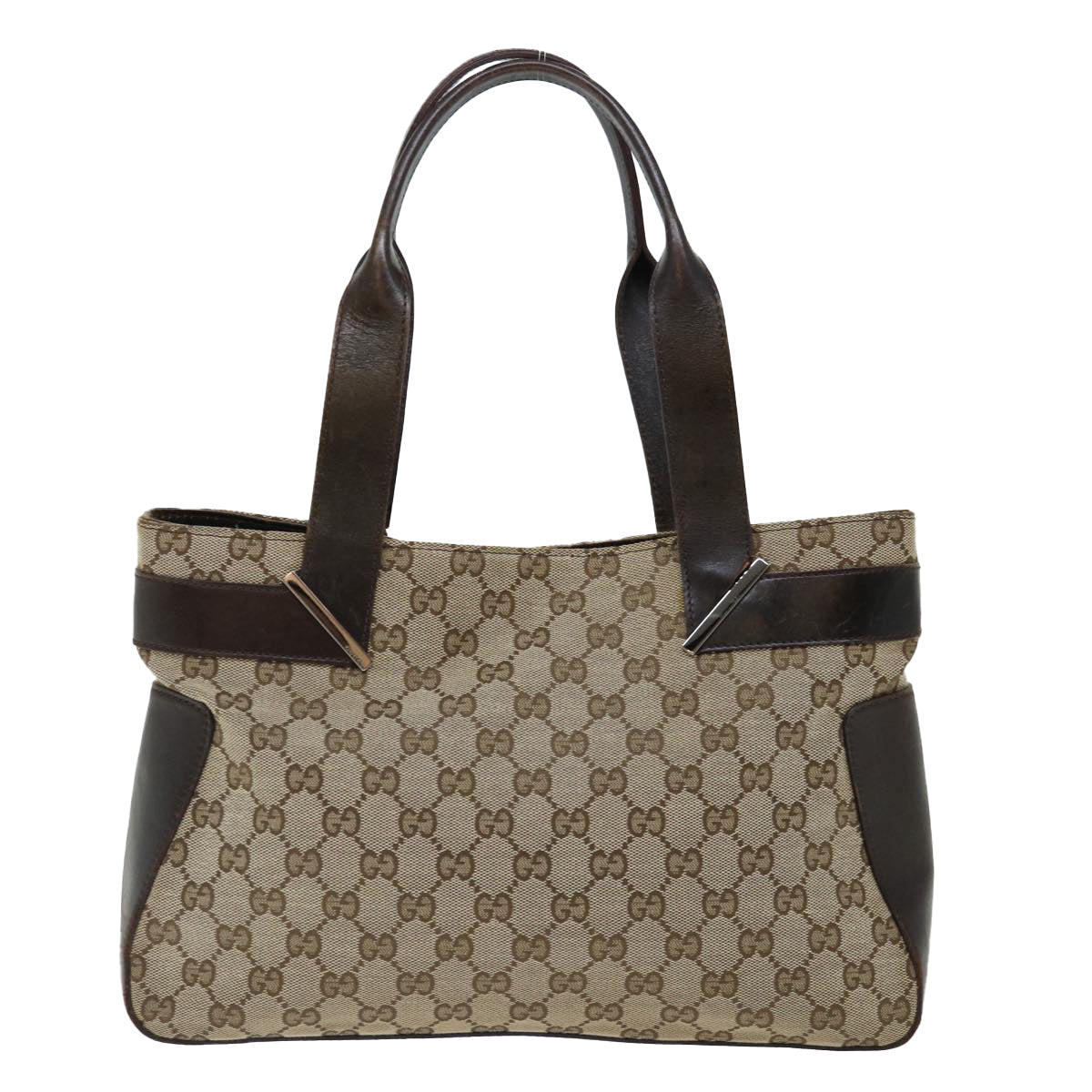 GUCCI GG Canvas Hand Bag Beige 73983 Auth bs13381