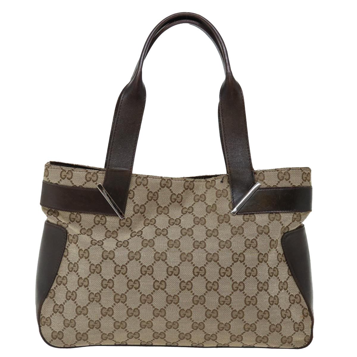 GUCCI GG Canvas Hand Bag Beige 73983 Auth bs13381