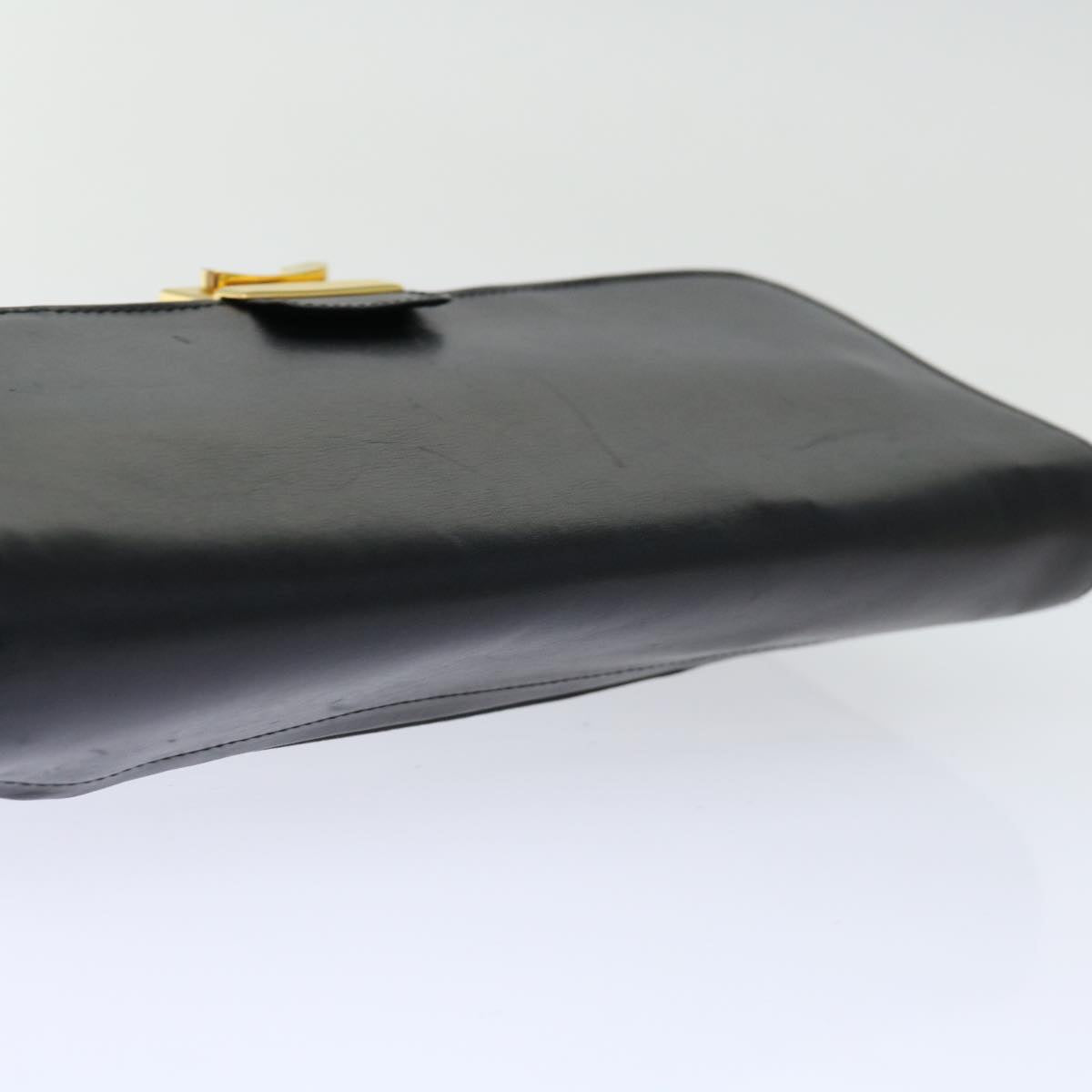 GIVENCHY Clutch Bag Leather Black Auth bs13389