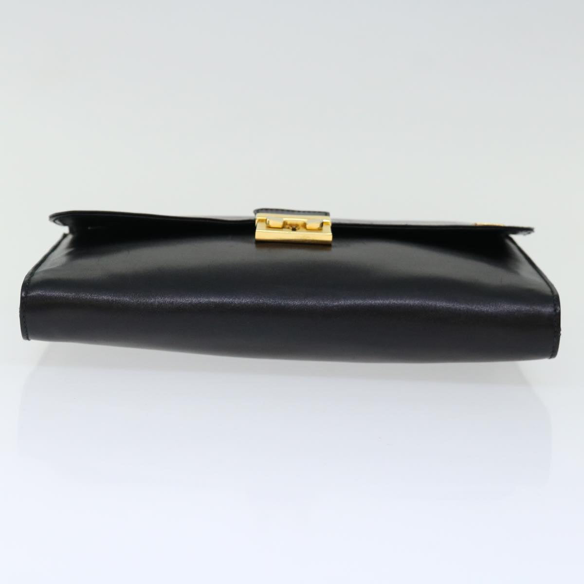 GIVENCHY Clutch Bag Leather Black Auth bs13389