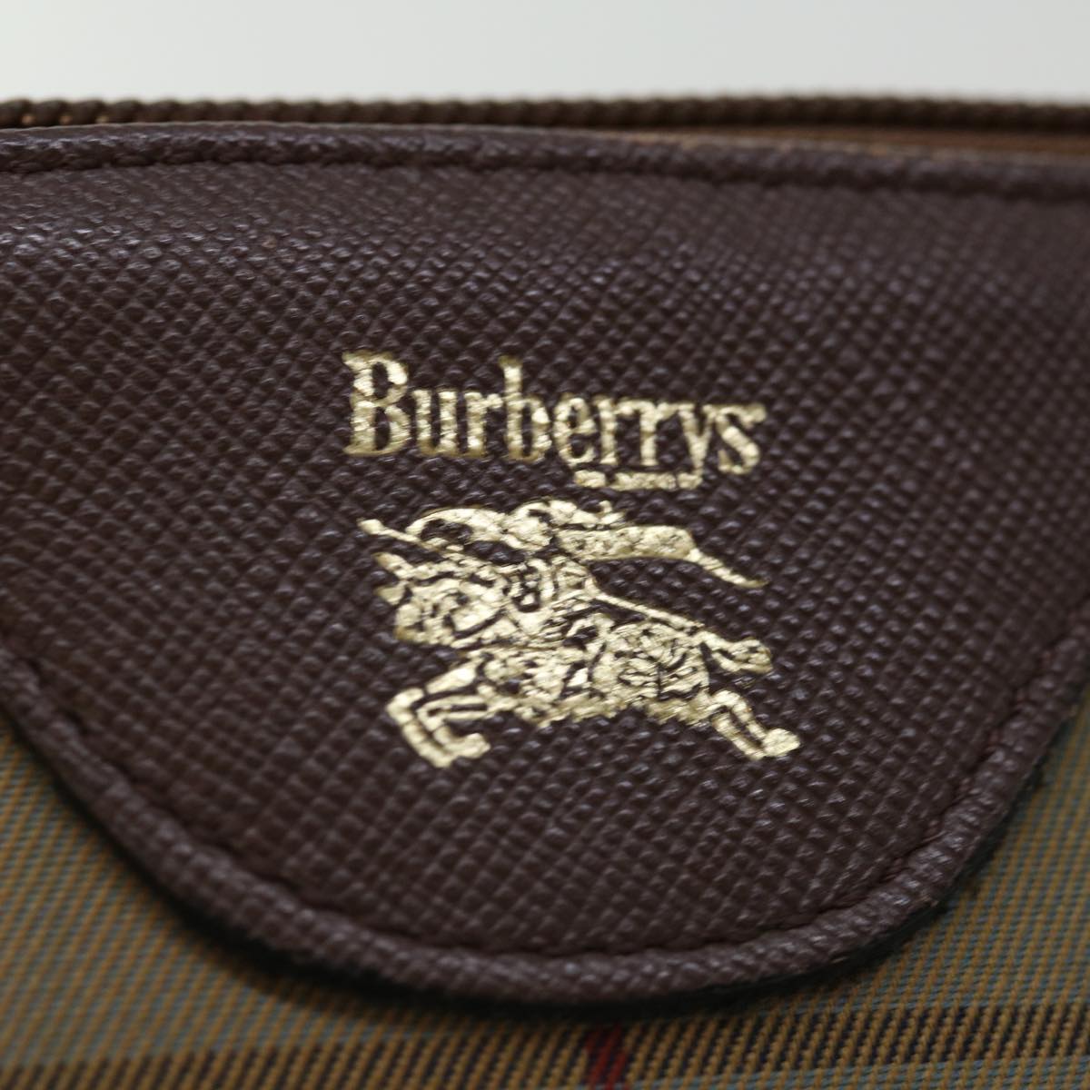 Burberrys Nova Check Clutch Bag Canvas Brown Auth bs13397