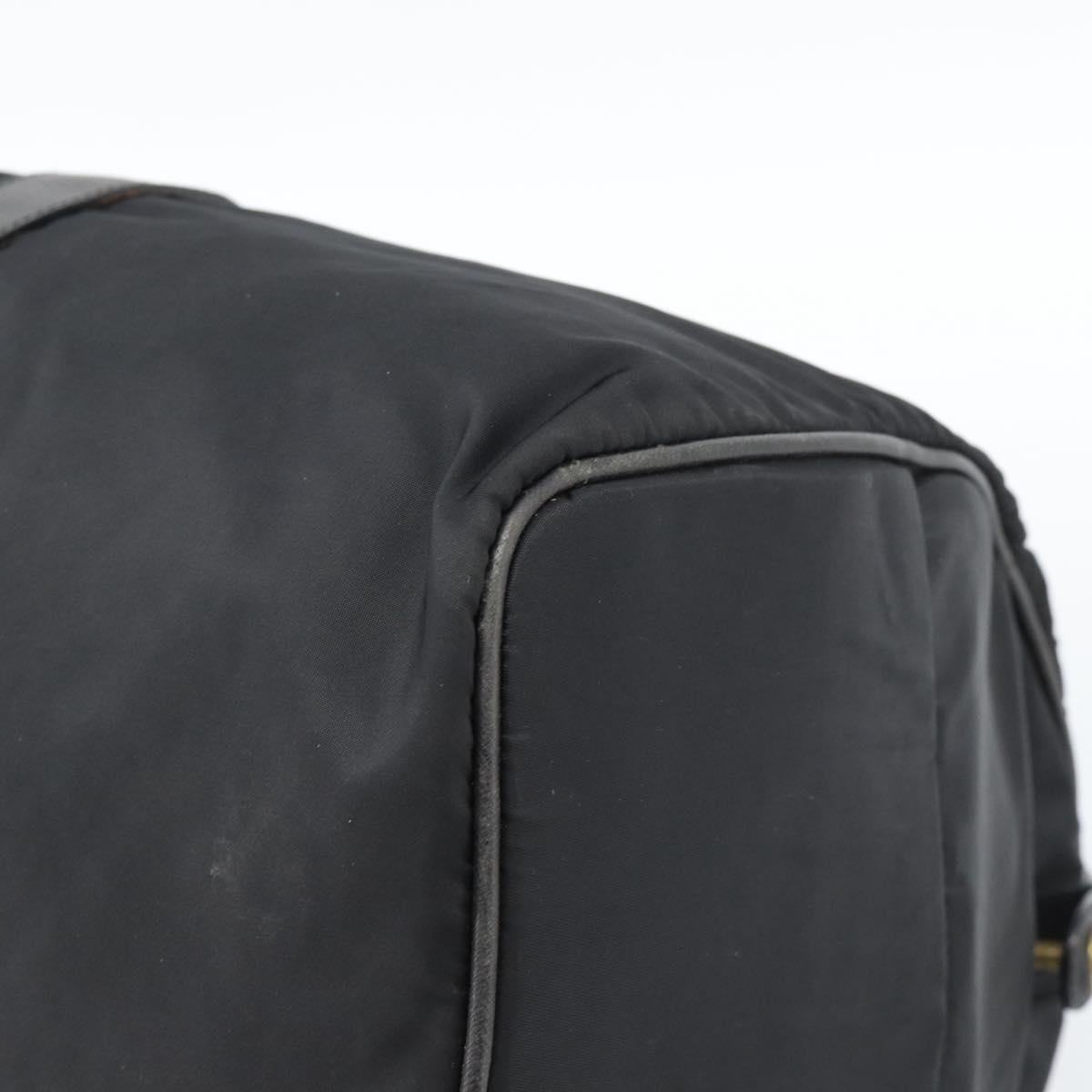 PRADA Boston Bag Nylon Black Auth bs13423