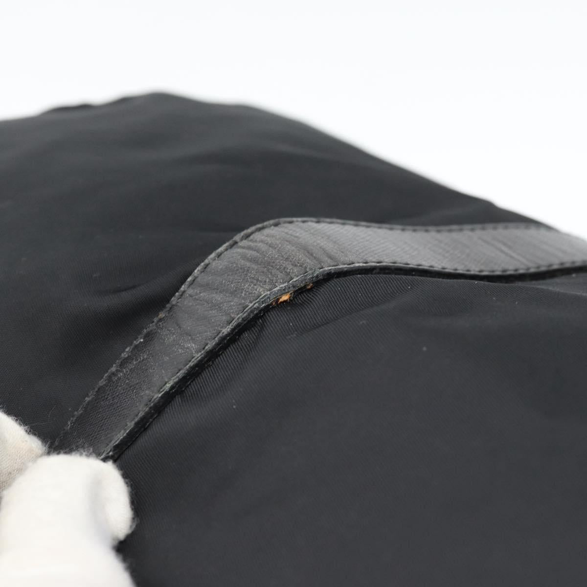 PRADA Boston Bag Nylon Black Auth bs13423