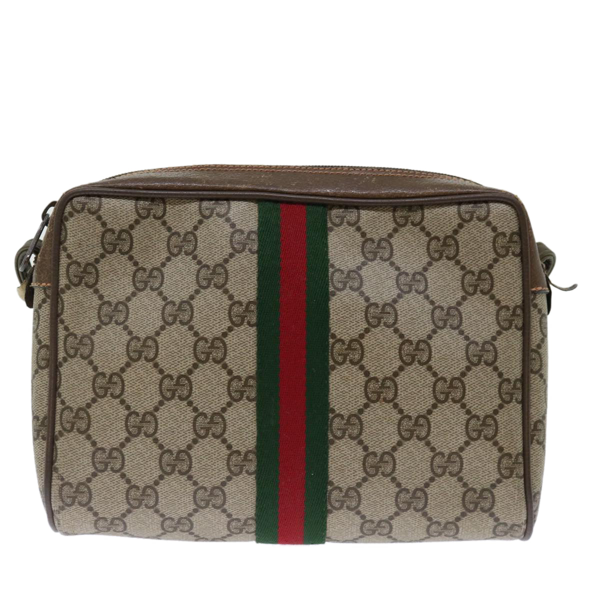 GUCCI GG Supreme Web Sherry Line Clutch Bag PVC Beige 89 01 012 Auth bs13437