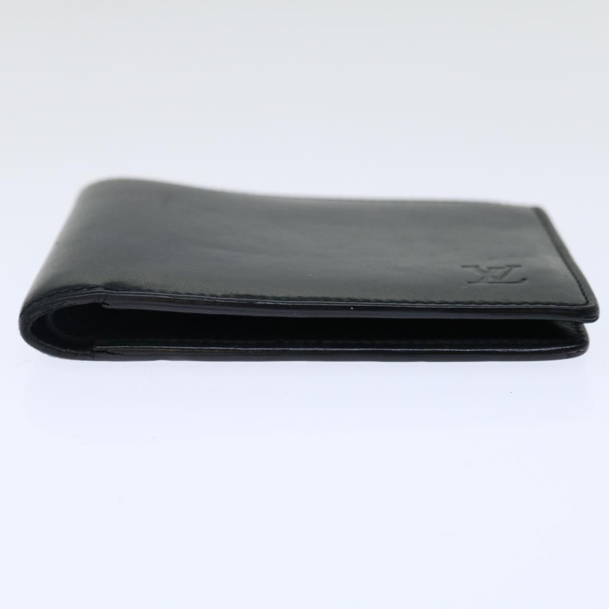 LOUIS VUITTON Nomad Multipuru Wallet Leather Black LV Auth bs13444