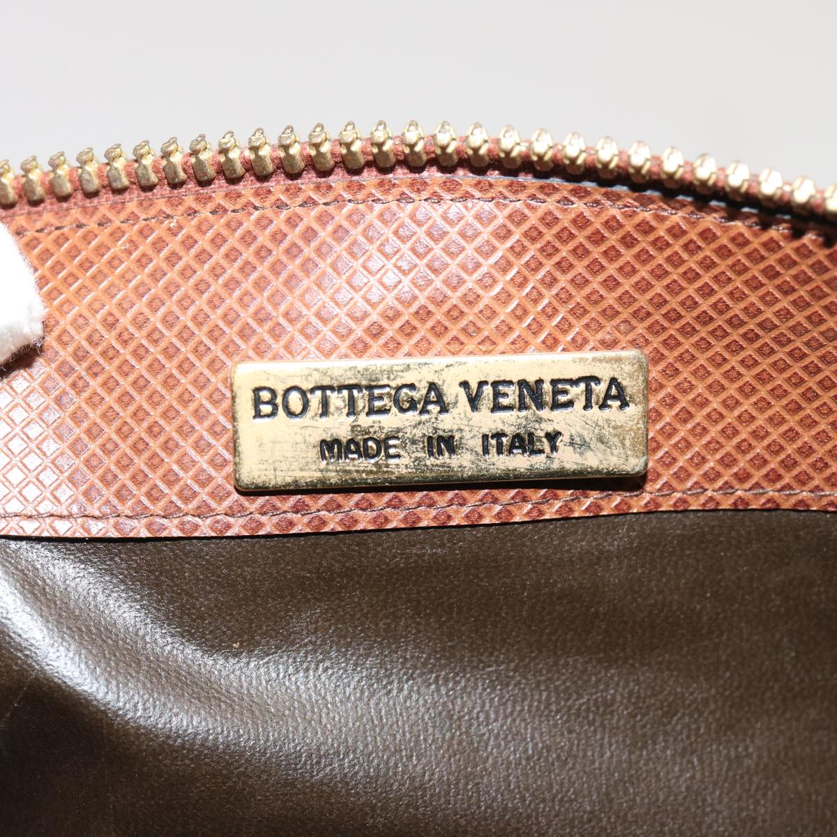 BOTTEGAVENETA Pouch Hand Bag Nylon Leather 3Set Brown Black Auth bs13471