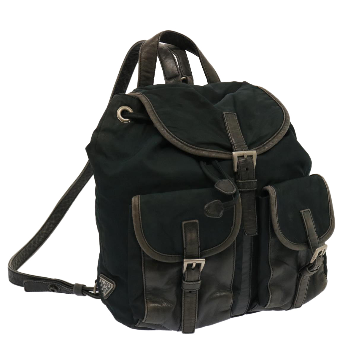 PRADA Backpack Nylon Green Auth bs13480