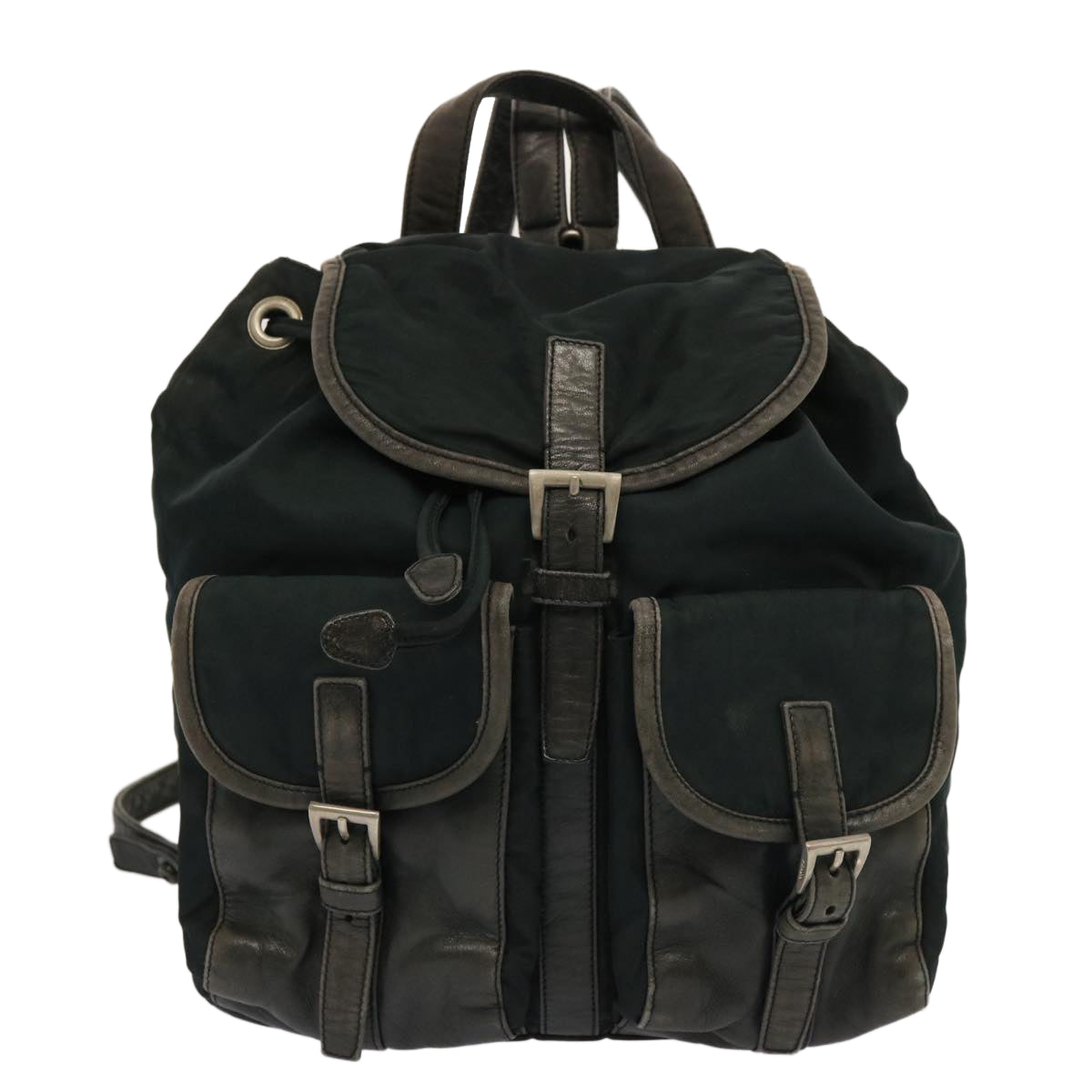 PRADA Backpack Nylon Green Auth bs13480