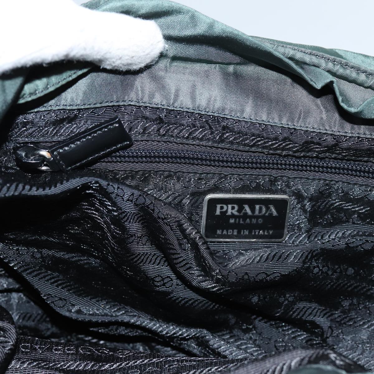 PRADA Backpack Nylon Green Auth bs13563