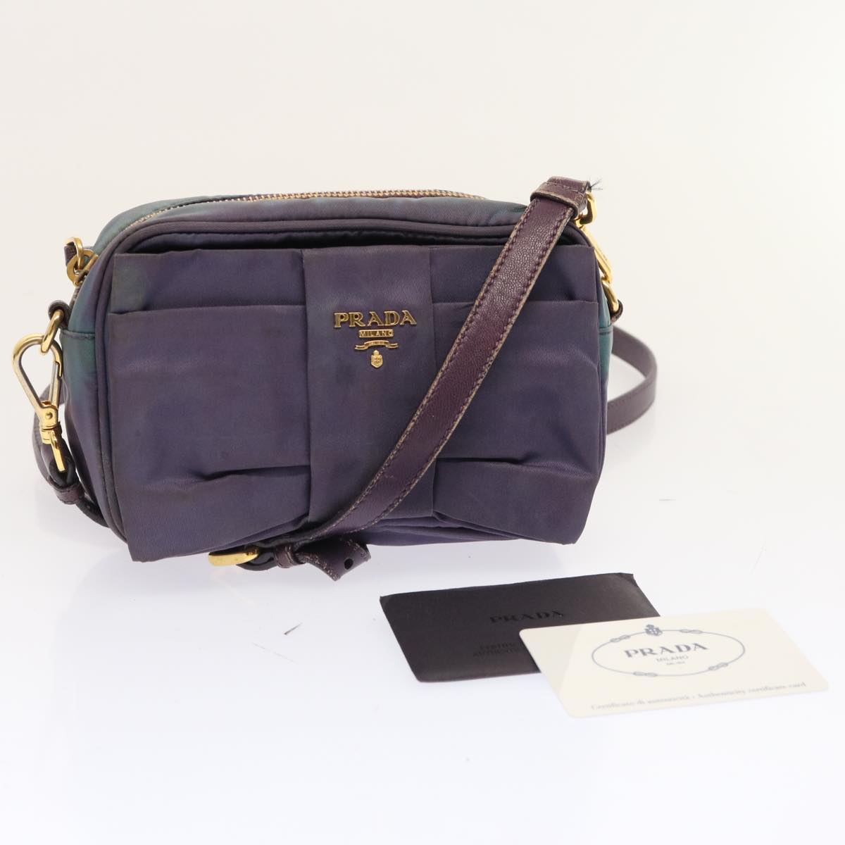 PRADA Shoulder Bag Nylon Purple Auth bs13702