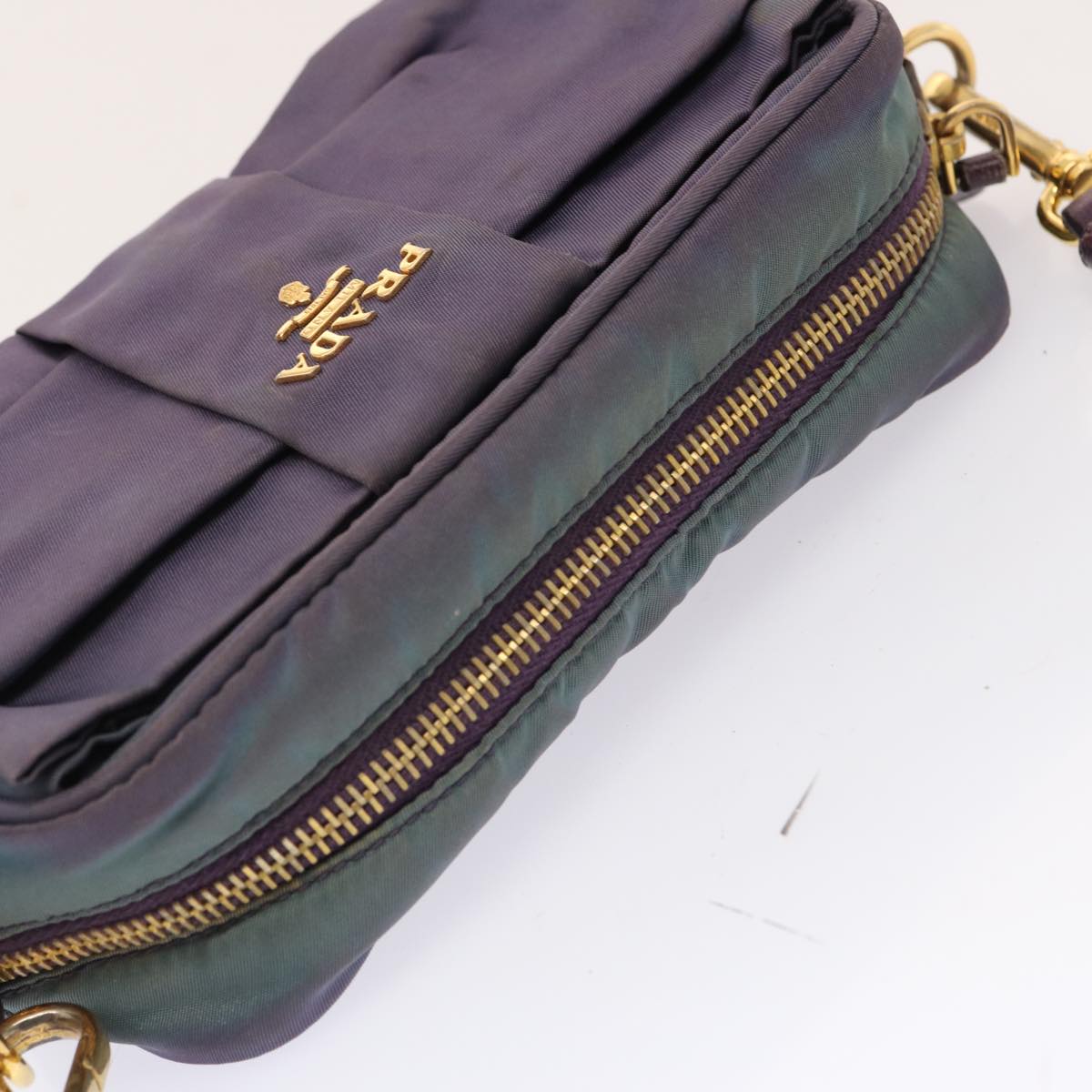 PRADA Shoulder Bag Nylon Purple Auth bs13702