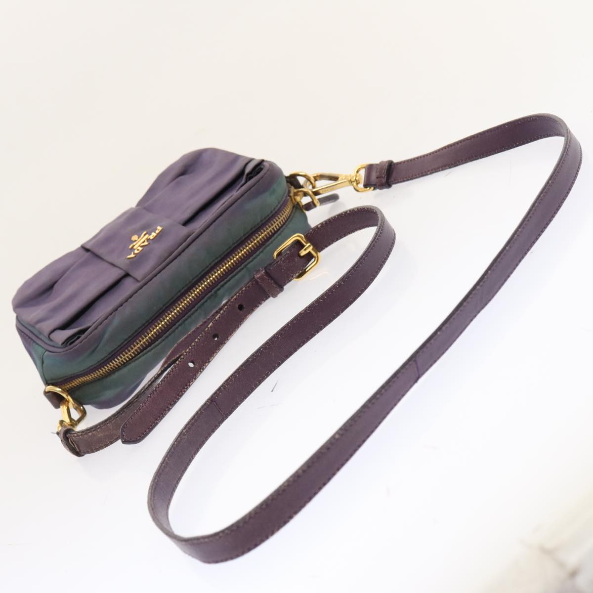 PRADA Shoulder Bag Nylon Purple Auth bs13702