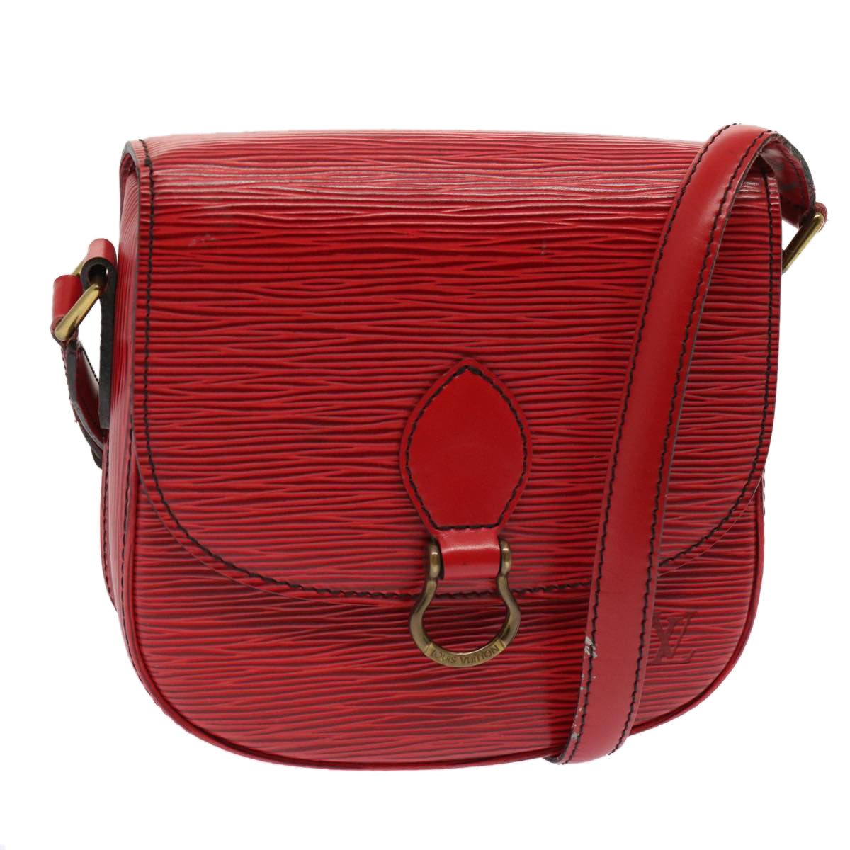 LOUIS VUITTON Epi Saint Cloud PM Shoulder Bag Red M52217 LV Auth bs13789