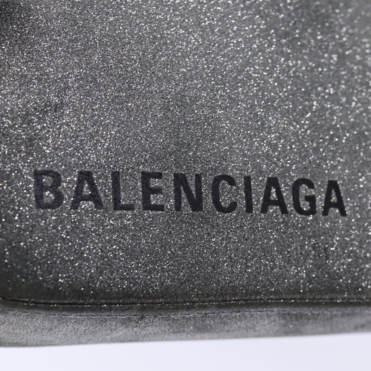 BALENCIAGA Triangle Duffle Clutch Bag Leather Gray 476976 Auth bs13794