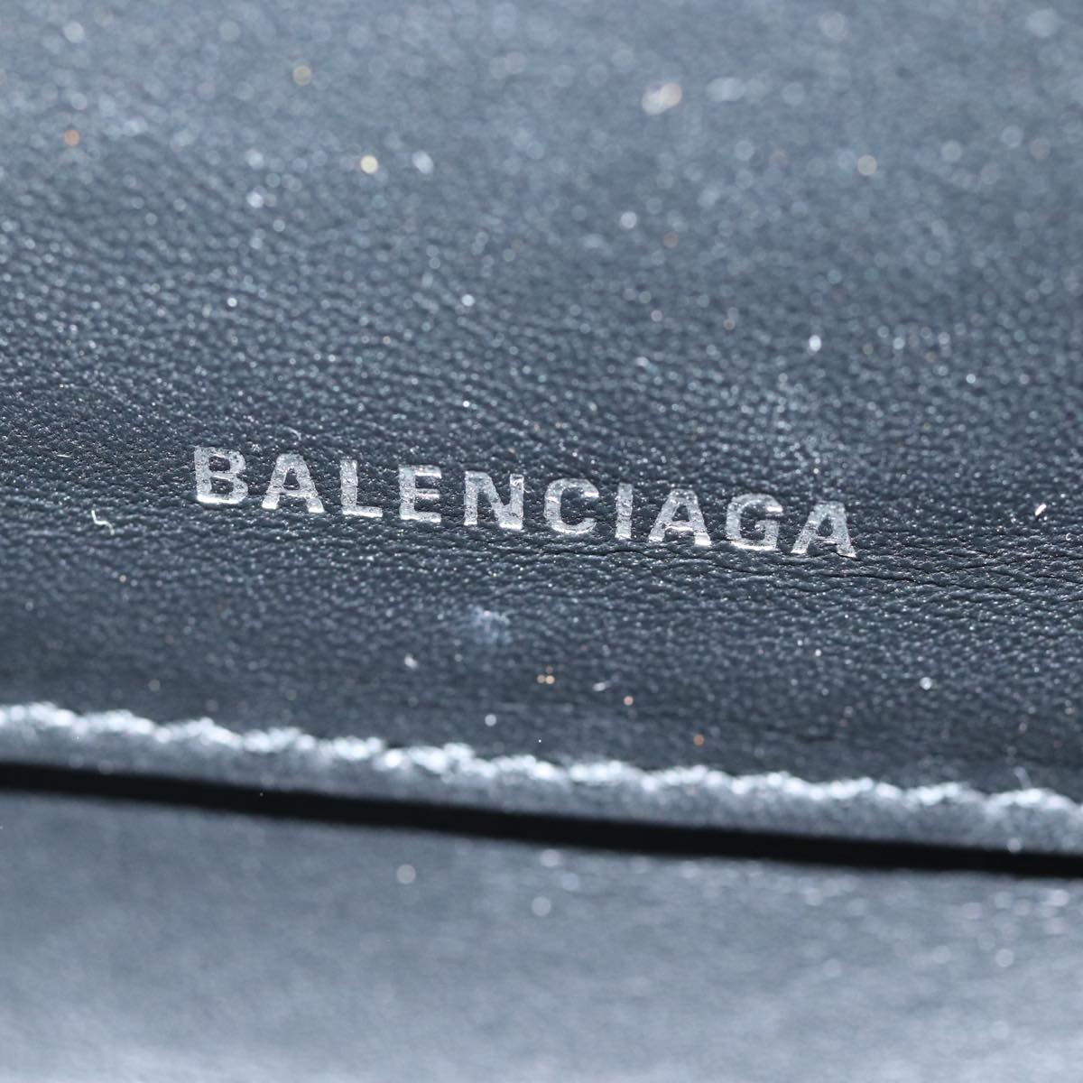 BALENCIAGA Triangle Duffle Clutch Bag Leather Gray 476976 Auth bs13794