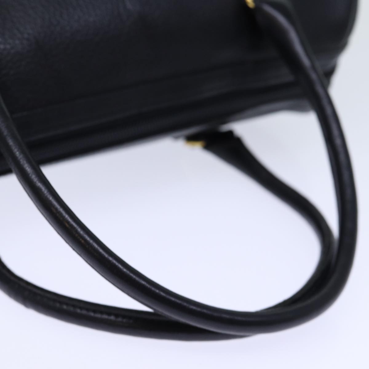 Burberrys Hand Bag Leather Black Auth bs13821