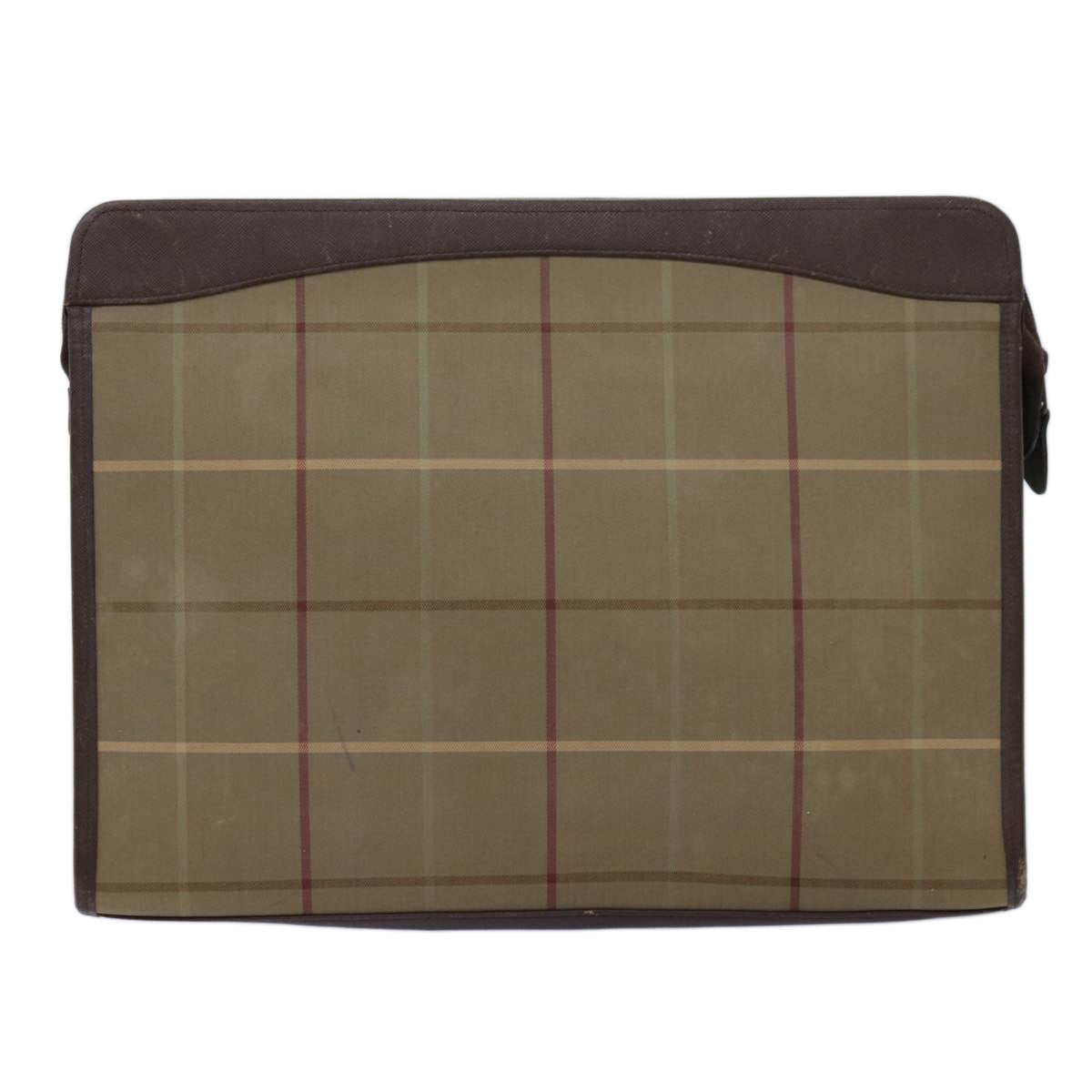 Burberrys Nova Check Clutch Bag Canvas Brown Auth bs13823