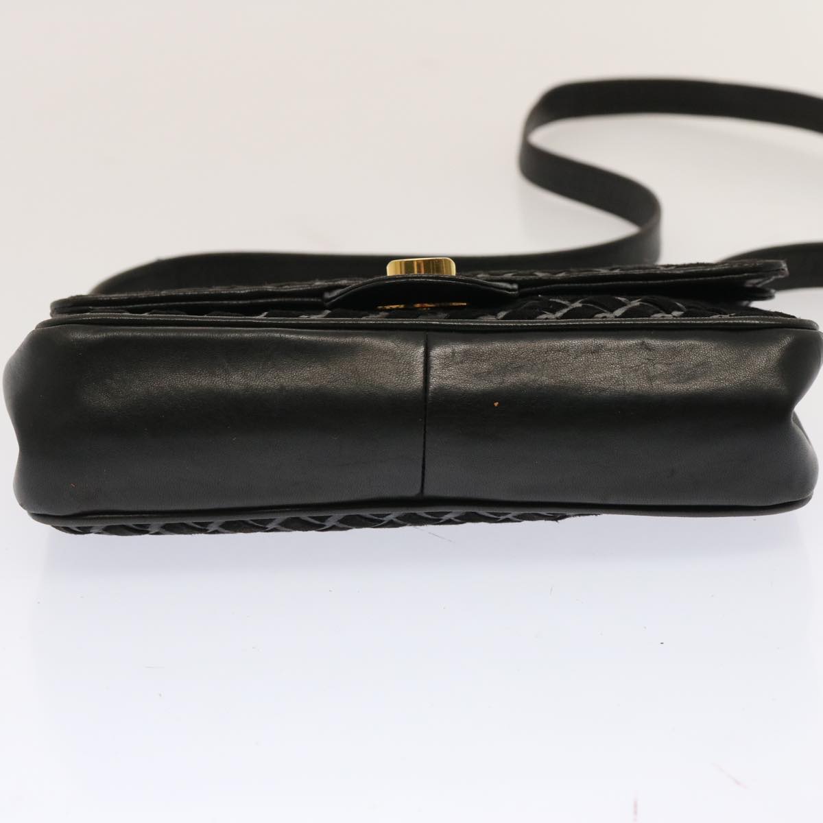 BALLY Shoulder Bag Suede Black Auth bs13834